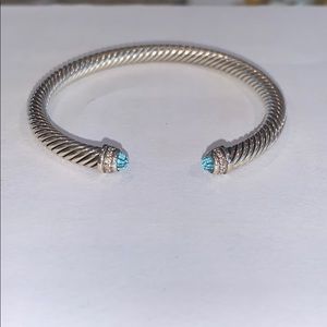 David Yurman Bracelet with Blue Topaz and Diamonds